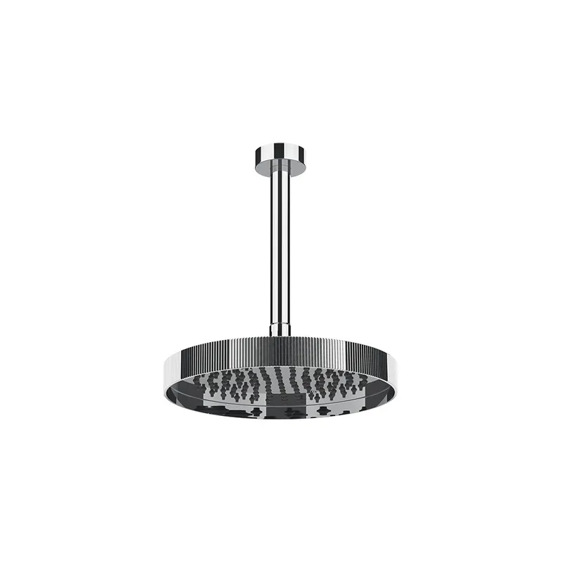 Gessi Incastri Deszczownica Ø 250 mm "żebrowana" z ramieniem sufitowym z możliwością dostosowania długości Chrom 63753.031