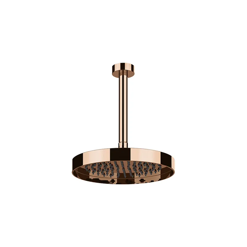 Gessi Incastri Deszczownica Ø 250 mm z ramieniem sufitowym z możliwością dostosowania długości Copper PVD 63053.030