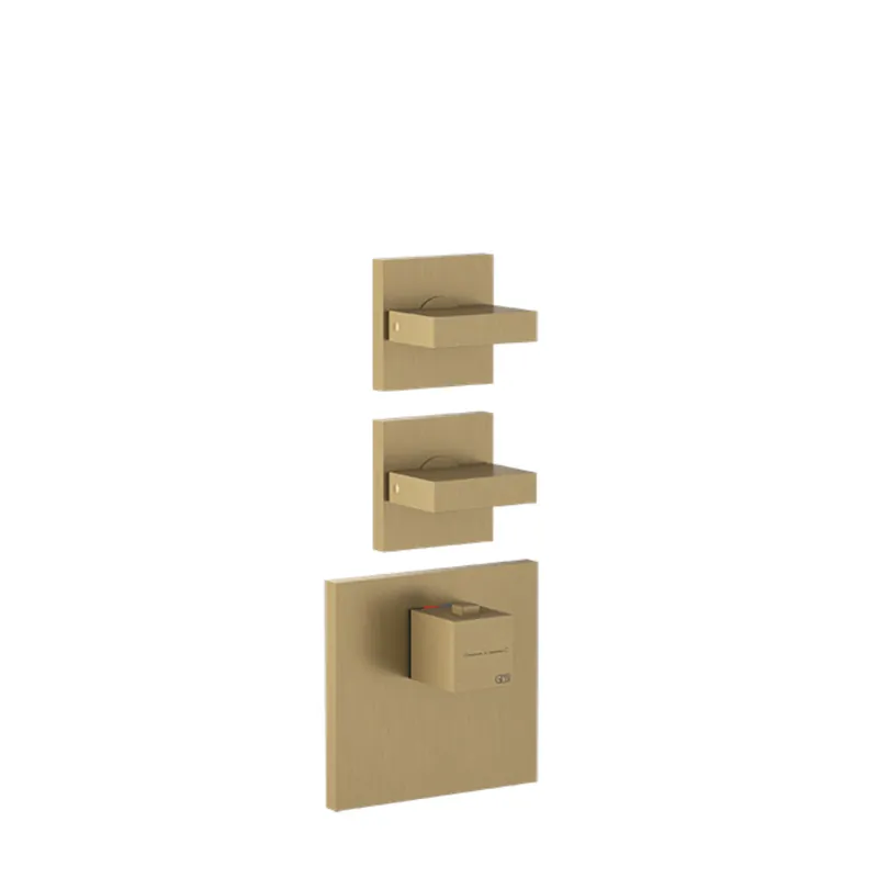 Gessi Inverso Diamantato Bateria prysznicowa termostatyczna podtynkowa 2-drożna - element zewnętrzny Warm Bronze Brushed PVD 43214.726