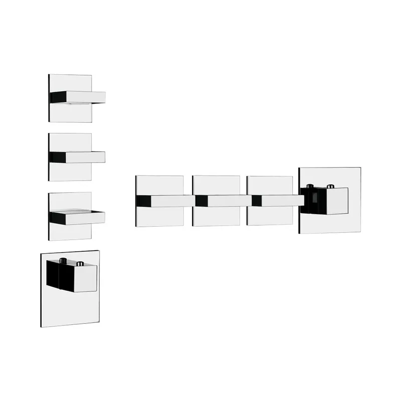 Gessi Inverso Diamantato Bateria prysznicowa termostatyczna podtynkowa 3-drożna - element zewnętrzny Chrom 43216.031