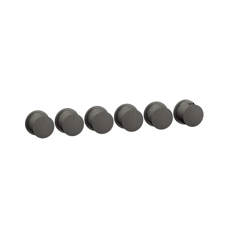 Gessi Ventaglio Bateria prysznicowa termostatyczna podtynkowa 5-drożna - element zewnętrzny Black Metal Brushed PVD 63440.707