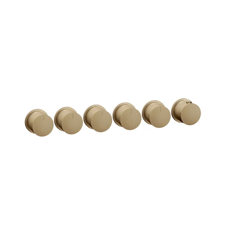 Gessi Ventaglio Bateria prysznicowa termostatyczna podtynkowa 5-drożna - element zewnętrzny Warm Bronze Brushed PVD 63440.726