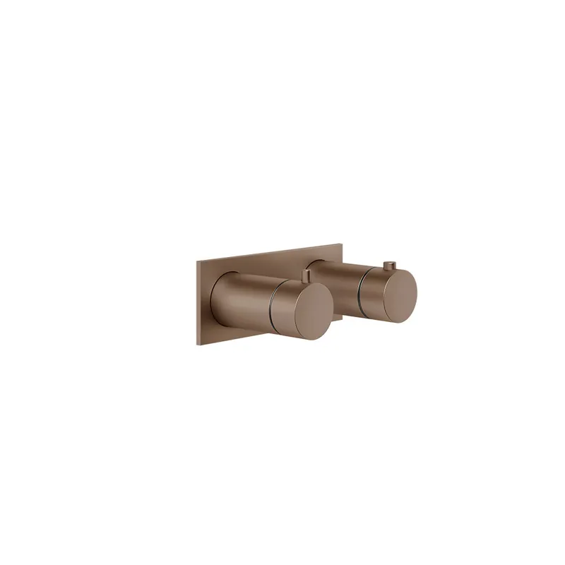 Gessi Ventaglio Bateria prysznicowa termostatyczna podtynkowa jednodrożna - element zewnętrzny Copper Brushed PVD 63332.708