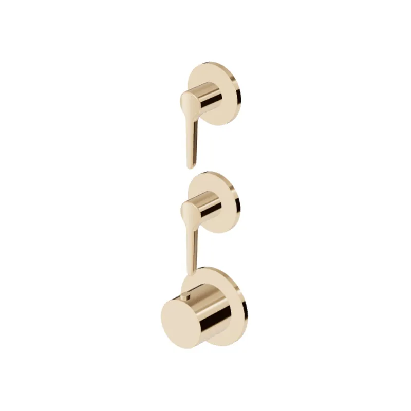 Zucchetti Medameda Bateria termostatyczna natryskowa podtynkowa 3-otworowa - element zewnętrzny British Gold PVD ZMM802.P30