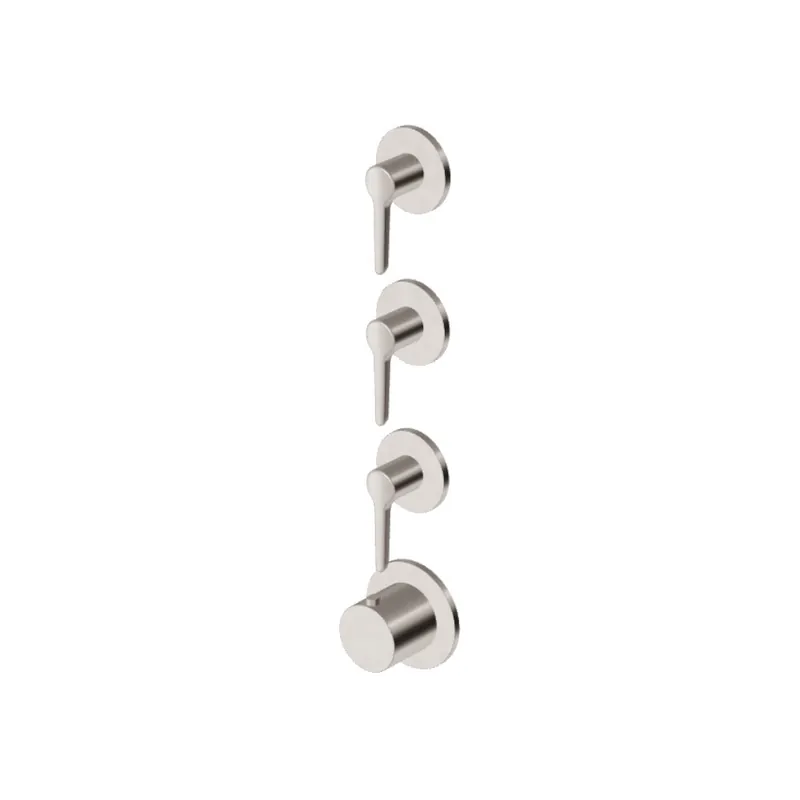 Zucchetti Medameda Bateria termostatyczna natryskowa podtynkowa 4-otworowa - element zewnętrzny Brushed Nickiel ZMM803.C3