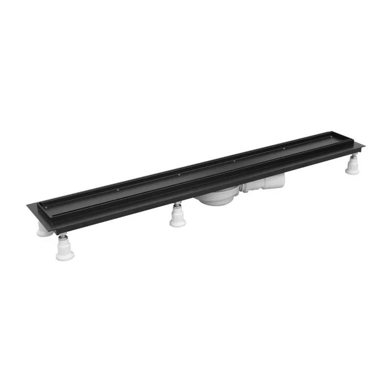 Lowfix odpływ prysznicowy liniowy 90 cm czarny LOWFIX90TBL