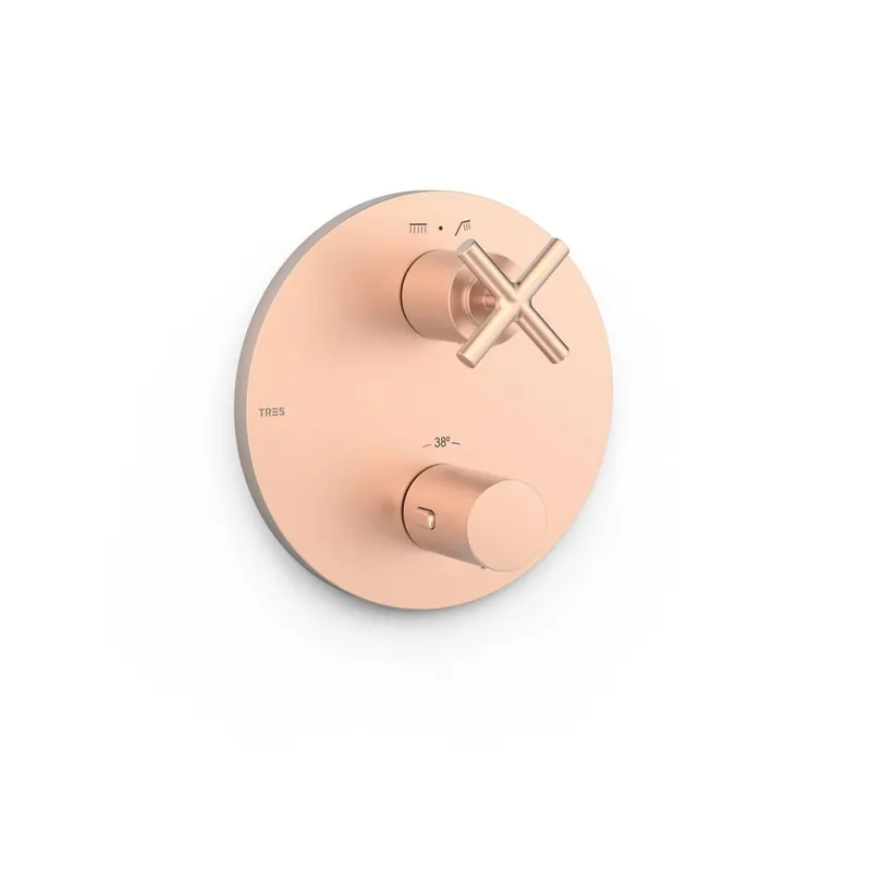 Therm-box maskownica podtynkowego korpusu 2-drożnego matowe różowe złoto 28325001OPM